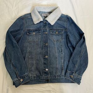 Denim‎ Jacket Faux Fur Collar Working Title Women’s Size Large